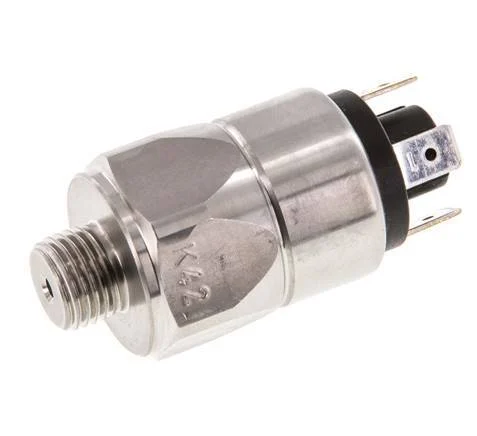 1 to 10bar SPDT Stainless Steel Pressure Switch G1/4'' 250VAC Flat Connector EPDM