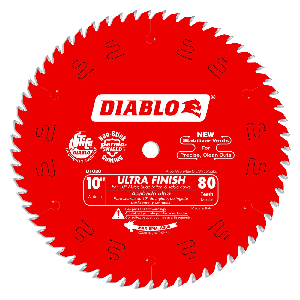 10 in. x 80 Tooth Ultra Finish Saw Blade - 5 per Order