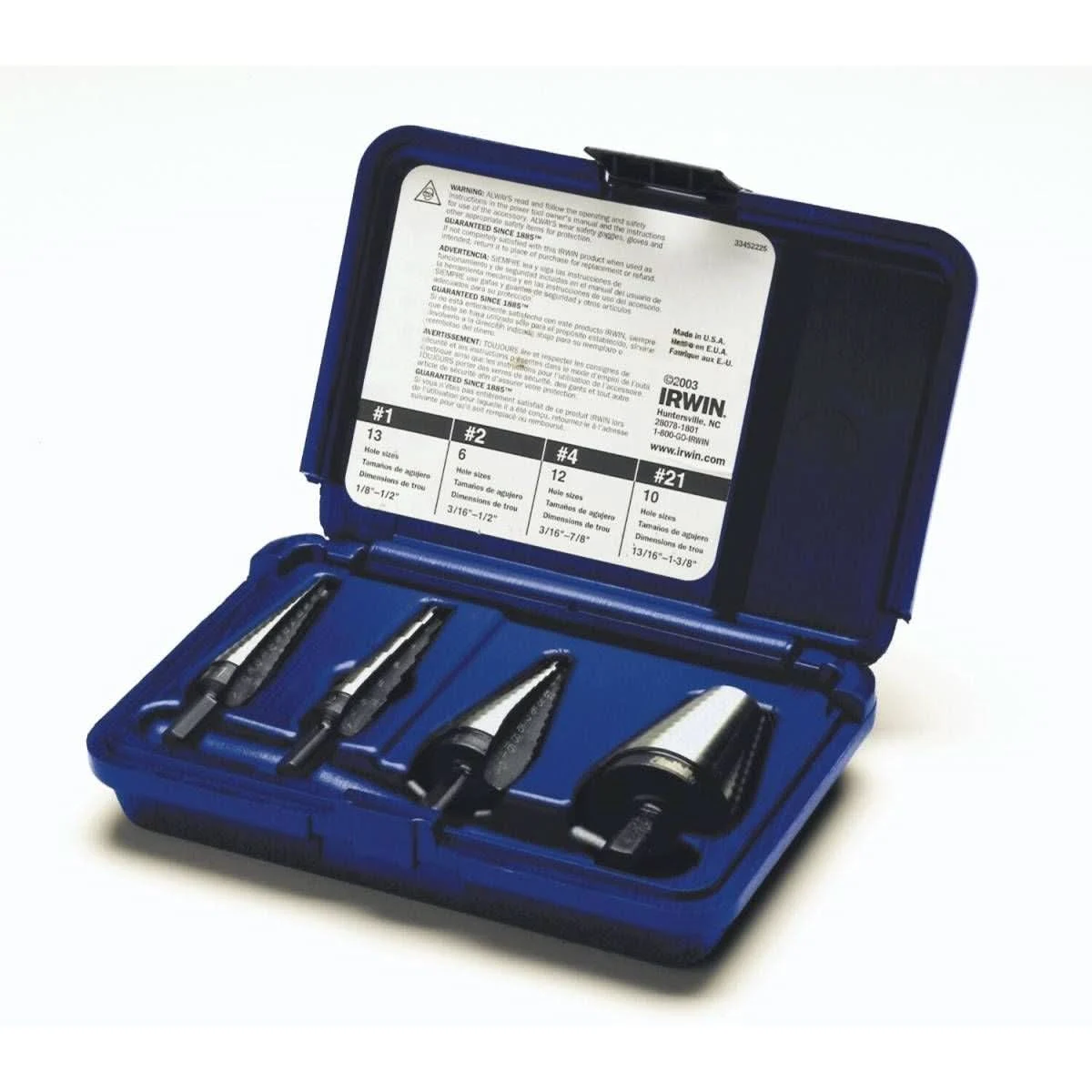 Irwin 10225 Unibit Step Drill Sets 4 Piece Set
