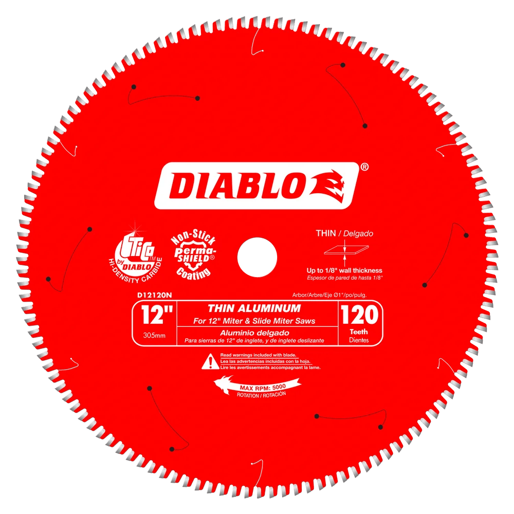 12 in. x 120 Tooth Thin Aluminum Cutting Saw Blade - 3 per Order