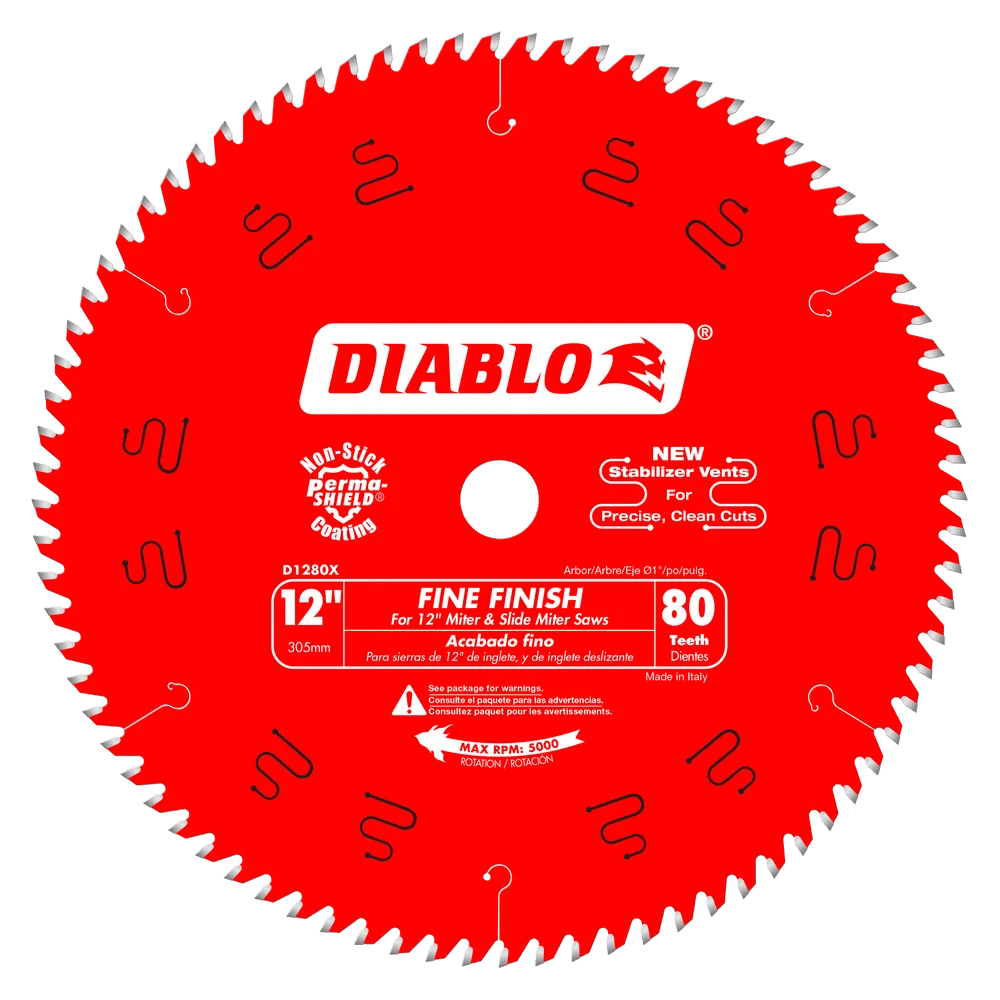12 in. x 80 Tooth Fine Finish Saw Blade - 4 per Order