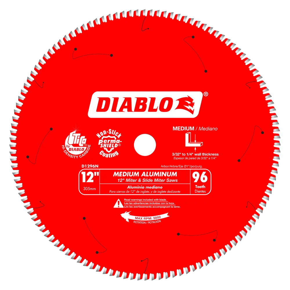 12 in. X 96 Tooth Medium Aluminum Saw Blade - 4 per Order