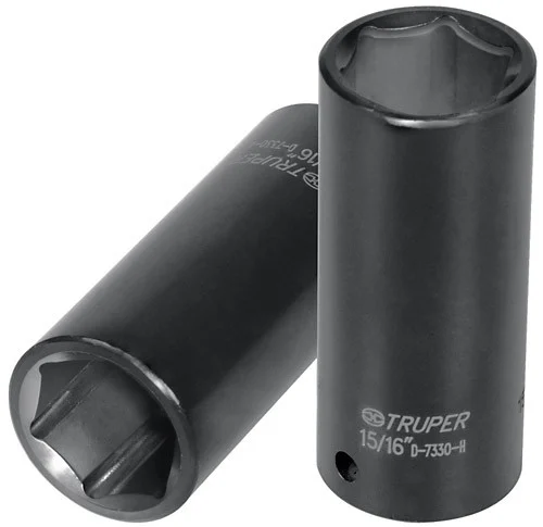 Truper 6-Point Deep Impact Sockets, Metric , 19mm Long 6-pt Impact Socket 1/2"dr