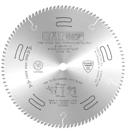 CMT 284.700.10,10'',Industrial Thin Stock Non-Ferrous Metal, PVC Blades