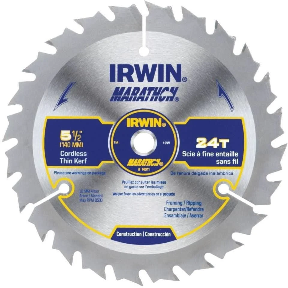 Irwin 14011 Marathon Cordless Circular Saw Blade 5-1/2-in. 24T