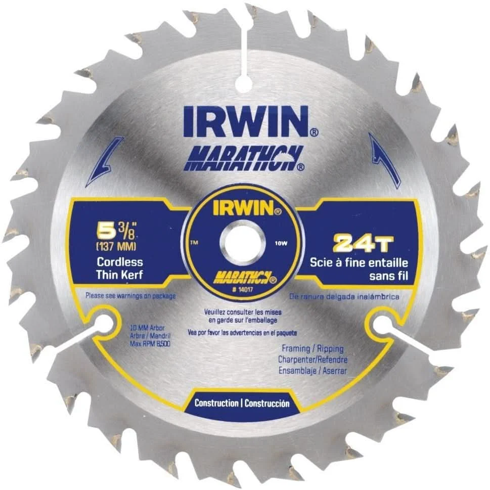 Irwin 14017 Marathon Cordless Circular Saw Blade 5-3/8-in. 24T
