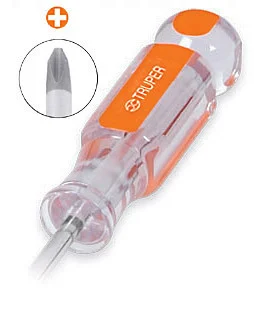 Truper Phillips Screwdrivers, Acetate Handle , 3/16x3" Phillips Screwdriver Tran