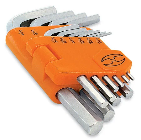 Truper 10-Pc Short Arm Hex Key Wrench Sets Folding Plastic Holder, Metric Hex Wr