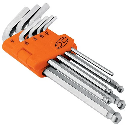 Truper 7-Pc Long Arm Ball-End Hex Key Wrench Sets, Metal Body Folding Hex Key Se