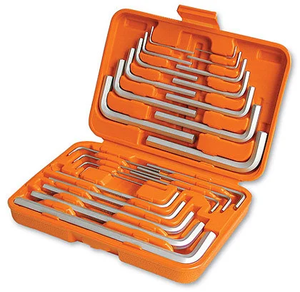 Truper 25-Pc Long Arm Ball-End Hex Key Wrench Set Folding Plastic Holder, Plasti