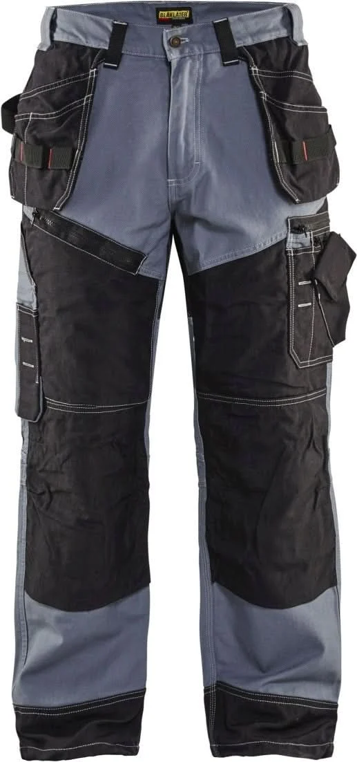 Blaklader 16001370 X1600 Work Pants, Gray/Black, 34W, 36L