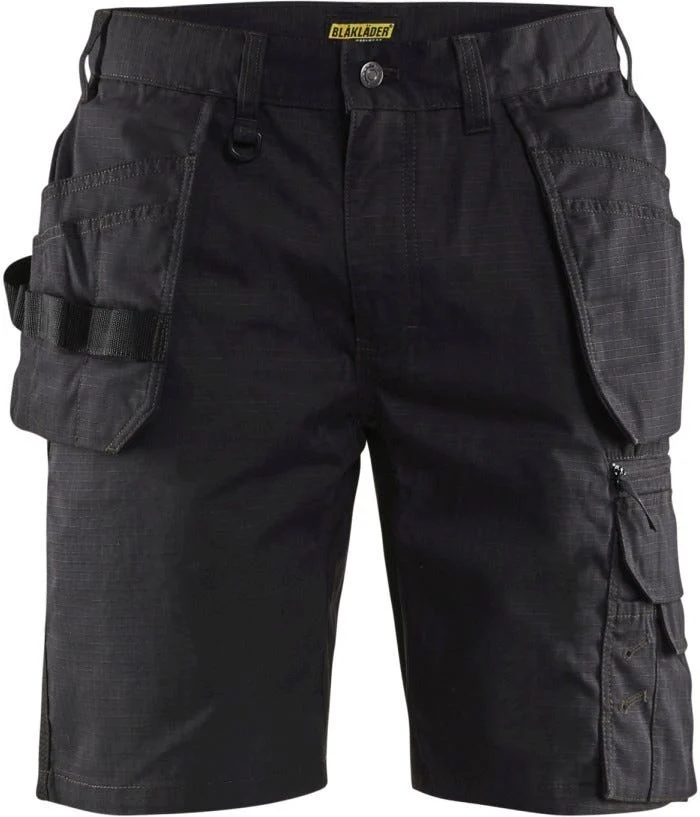 Blaklader 16371330 Ripstop Shorts with Stretch with Utility Pockets, Black