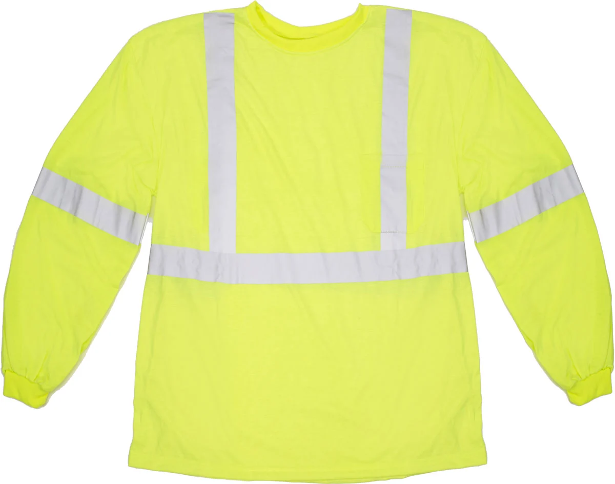 ANSI Class 3 Long Sleeve Lime Tee Shirt (12 Count)