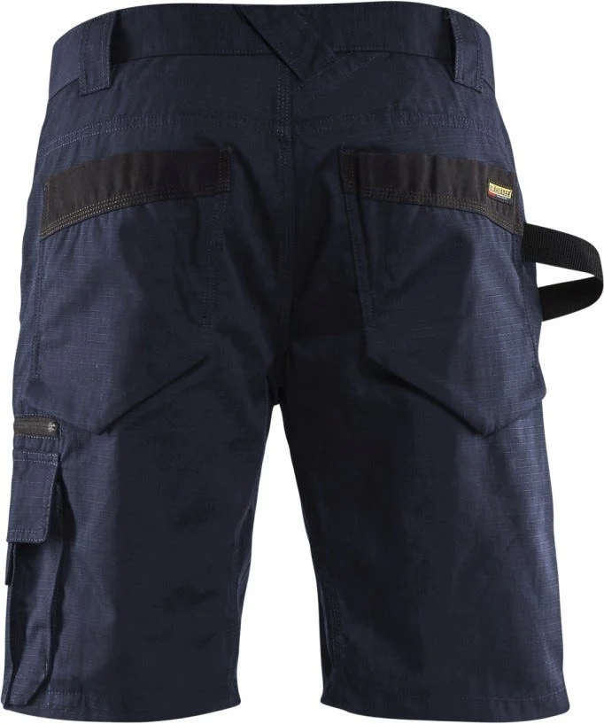 Blaklader 16381330 Ripstop Shorts with Stretch without Utility Pockets, Navy Blue