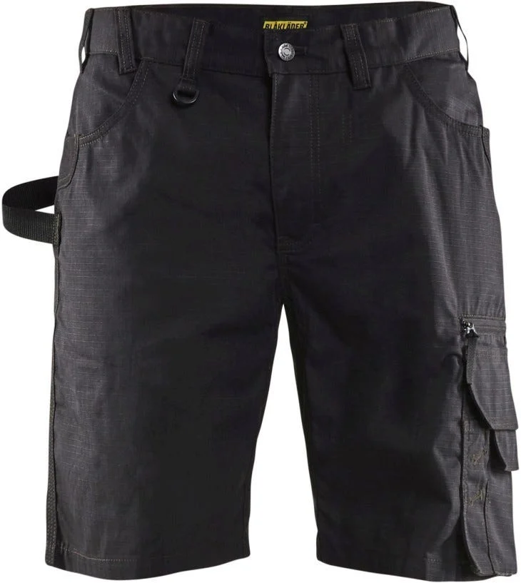 Blaklader 16381330 Ripstop Shorts with Stretch without Utility Pockets, Black