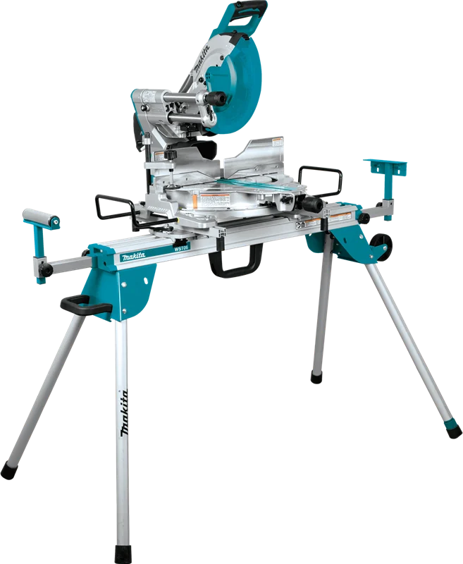 12" Dual-Bevel Sliding Compound Miter Saw with Laser and Stand, Unique 2-Steel, LS1219LX