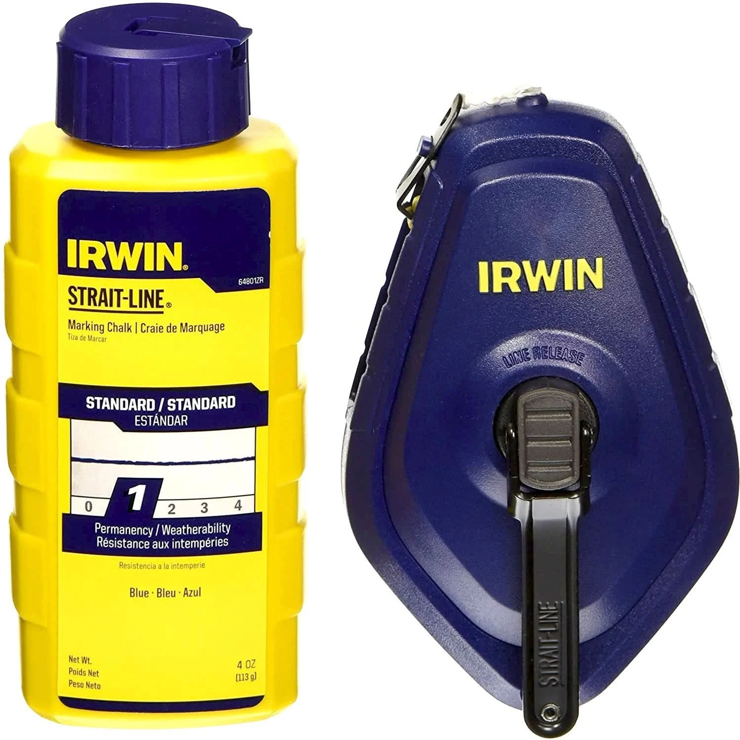 Irwin 1932883 100-ft STRAIT-LINE Speedline 3:1 Reel and Blue Chalk Combo