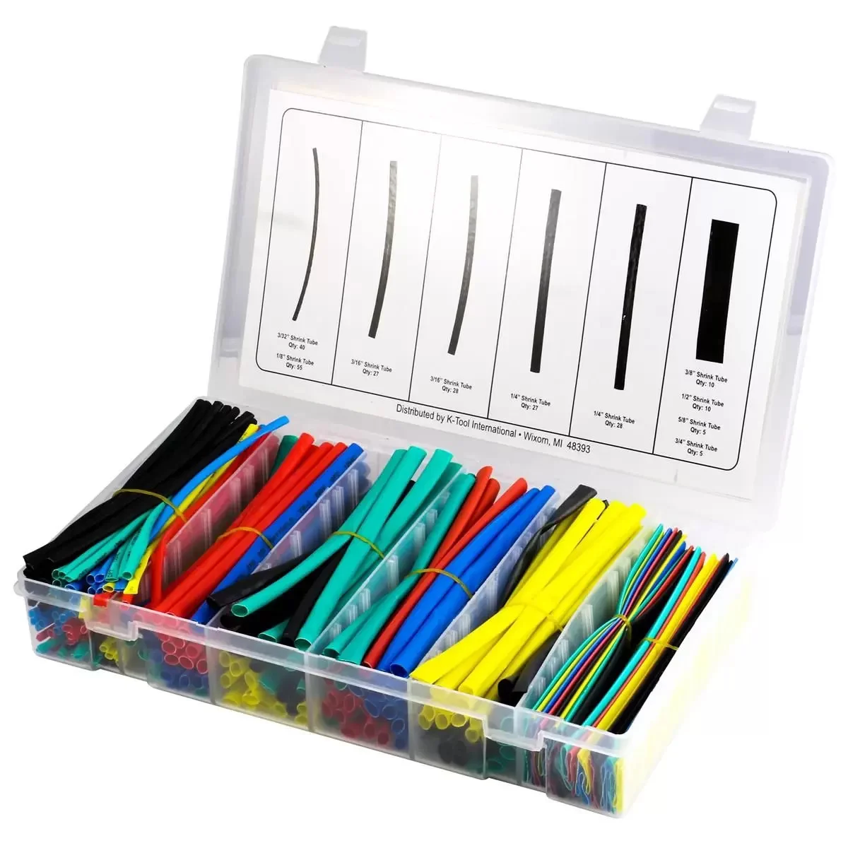 K Tool International 235pc. Heat Shrink Tube Assortment for Electrical