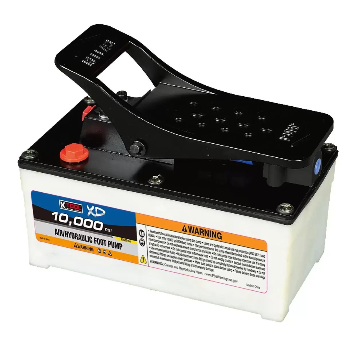 K Tool International Air Hydraulic Foot Pump With Nylon Case