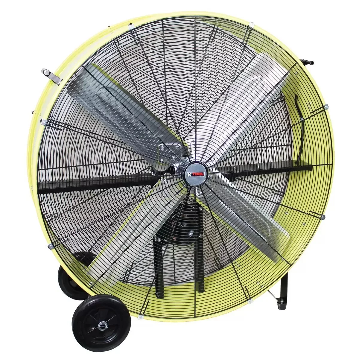 K Tool International 42" Belt Drive Industrial Drum Fan, Safety Yellow