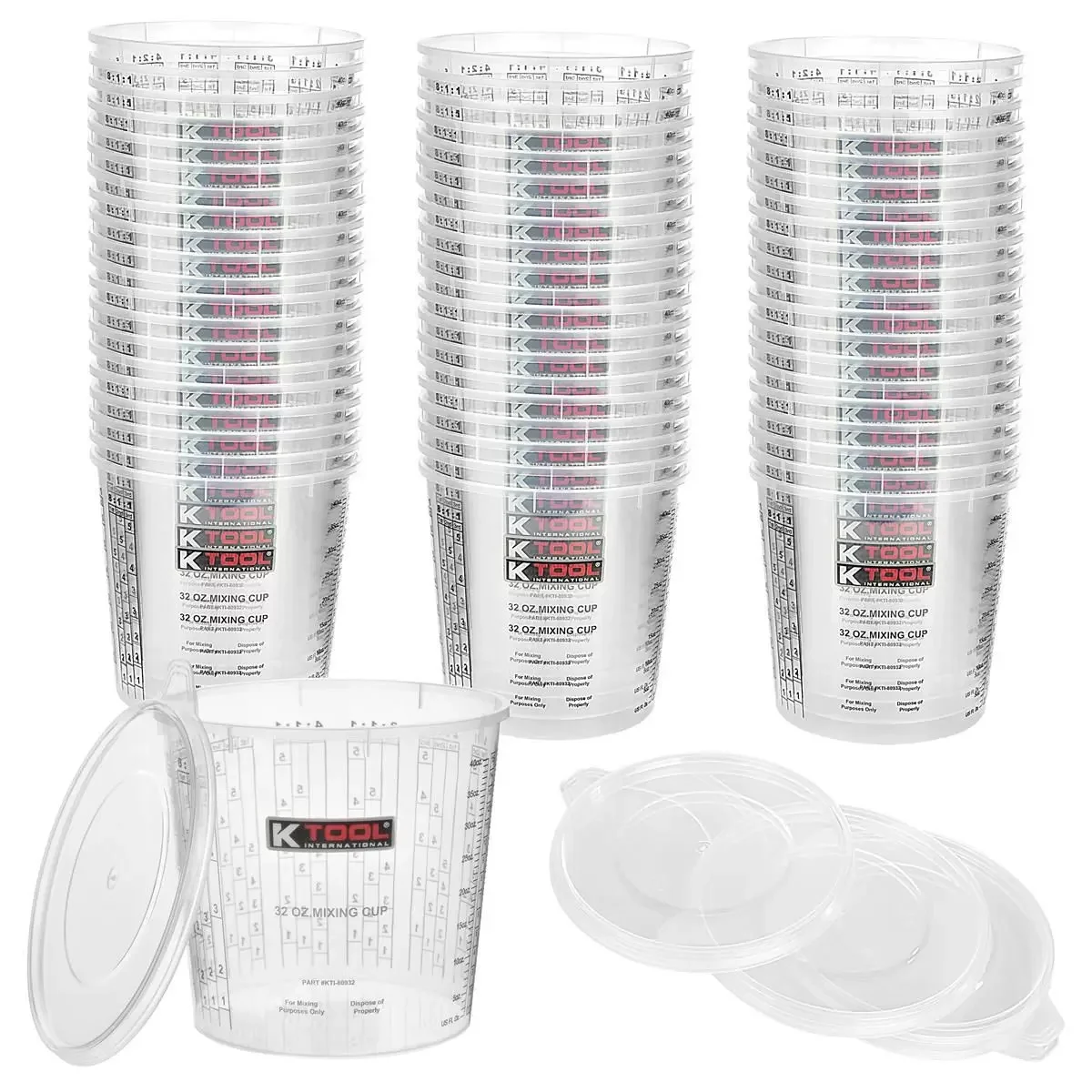 K Tool International Mixing Cup 1 Quart 32 fl. oz. 4-Sleeves of 25 (Replaced by HIT.MC32.CS)