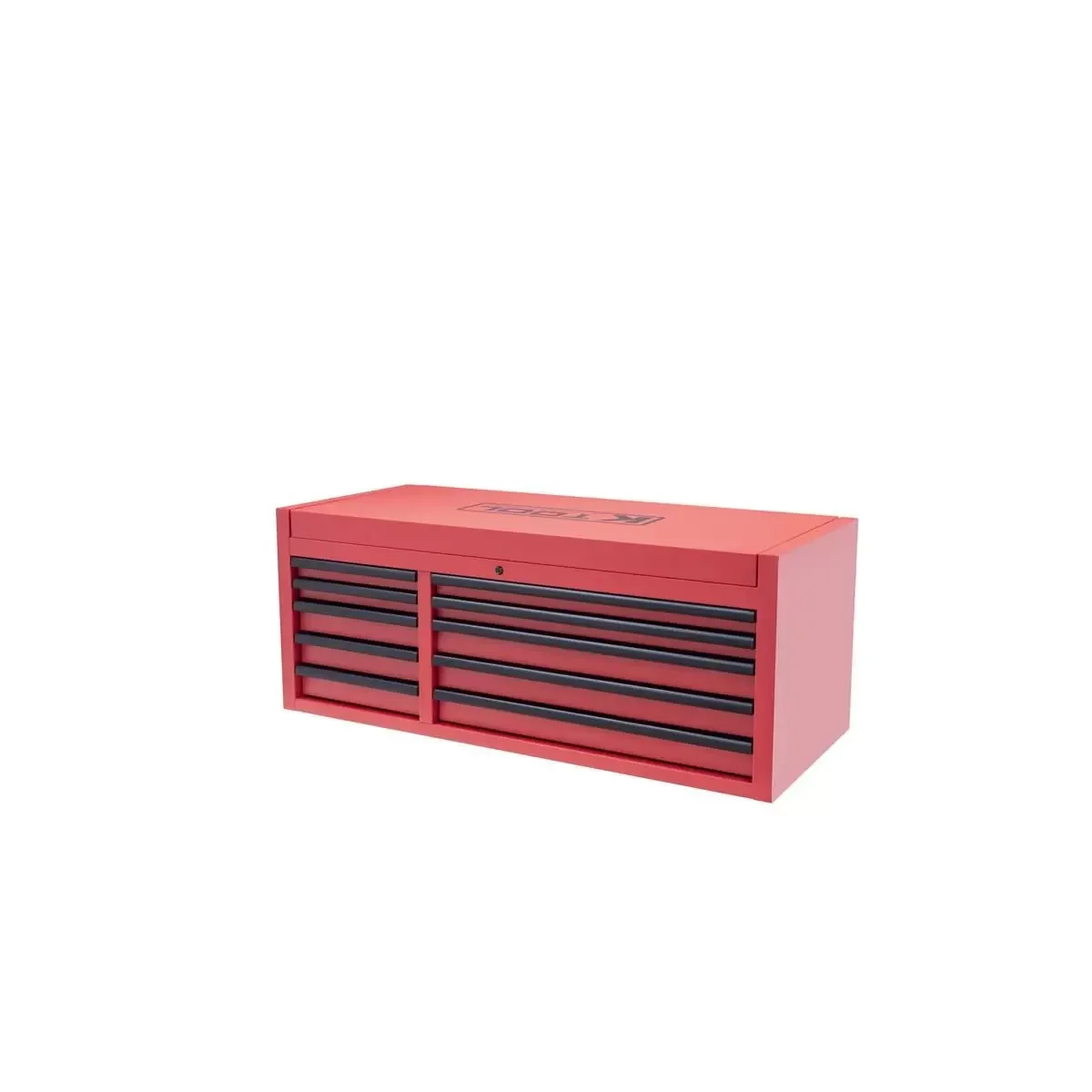 K Tool International 55" Premium 10 Drawer Double Bay 500 lb. Tool Box Matte Red