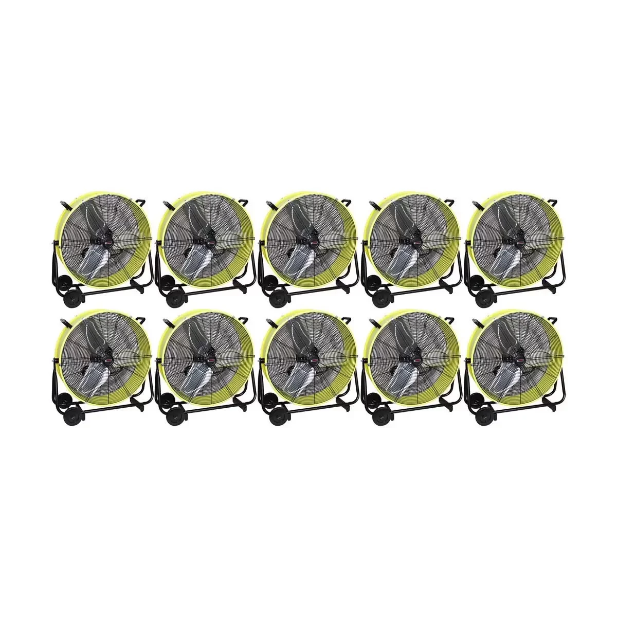 K Tool International 24" Direct Drive Tilting Industrial Drum Fan Safety Yellow Pallet of 10