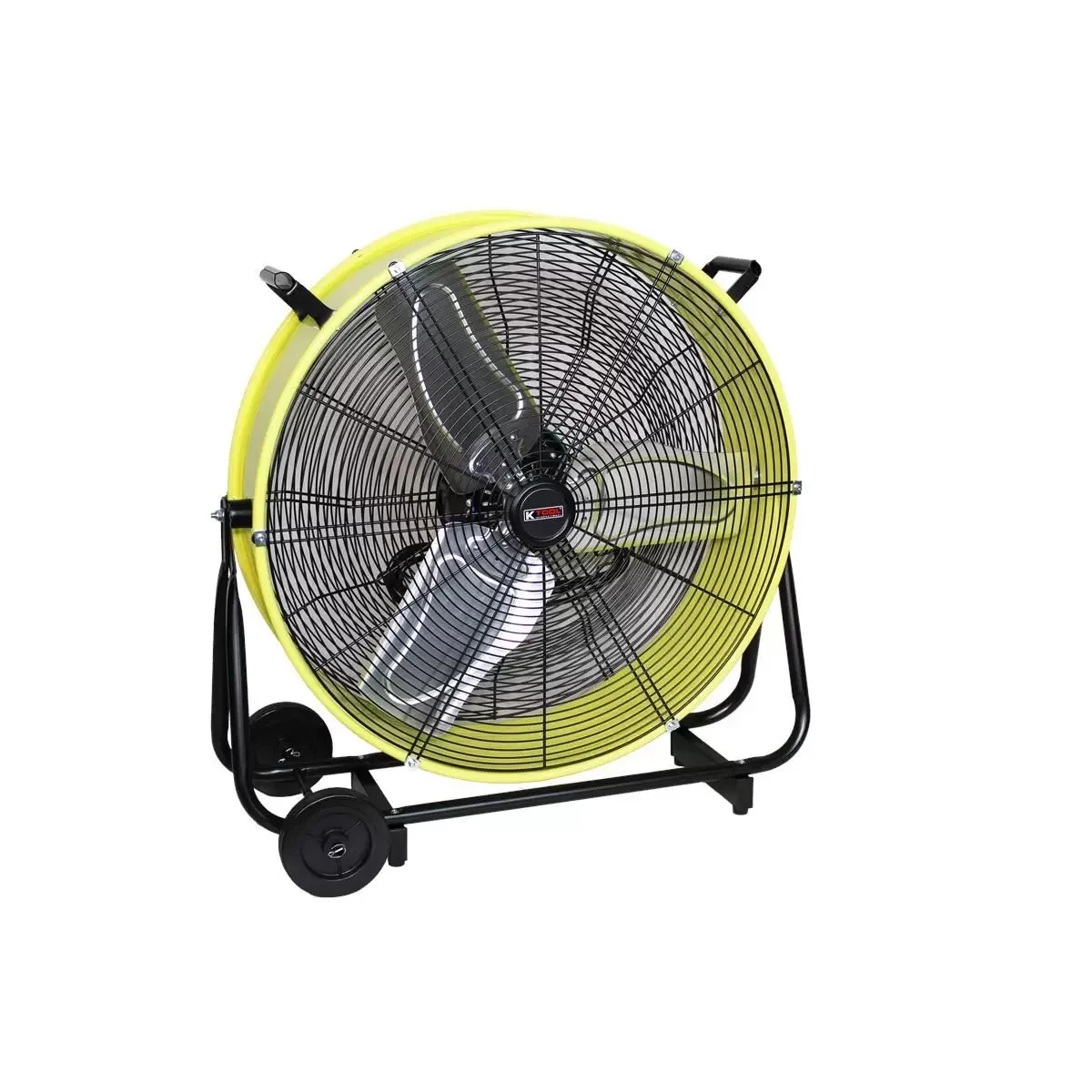 K Tool International 24" Direct Drive Tilting Industrial Drum Fan, Safety Yellow