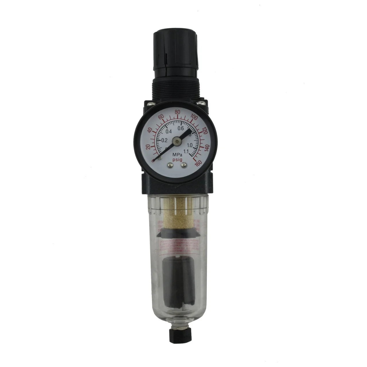 Milton? FRL (Mini/Piggyback) Air Filter & Regulator - 1/4" NPT - Polycarbonate Bowl, Automatic Float