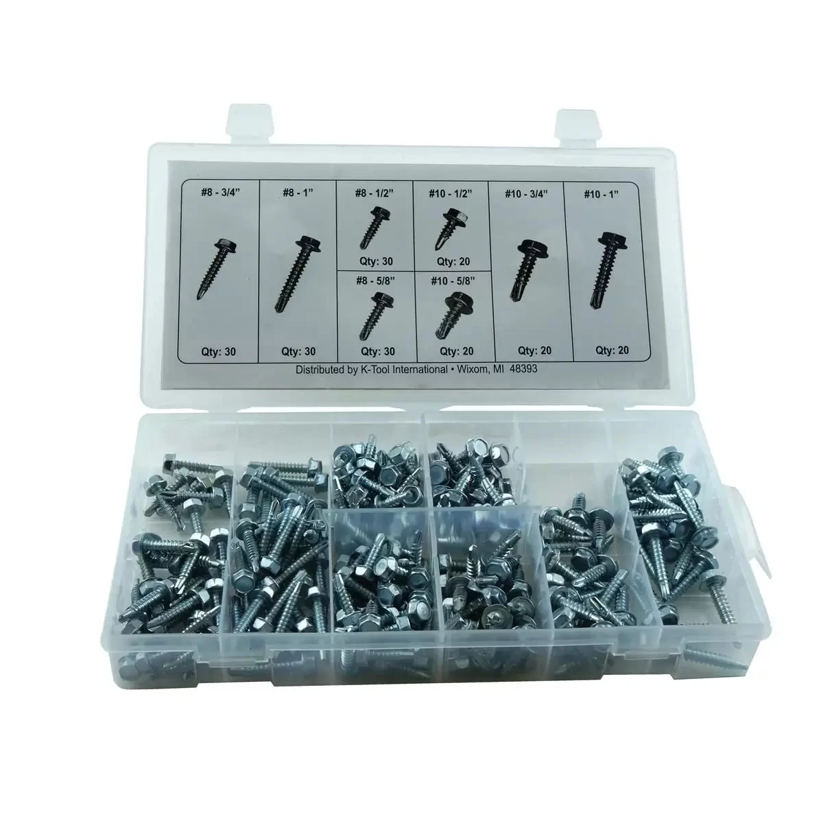K Tool International 200-Piece Hex Head Washer Drill Kit