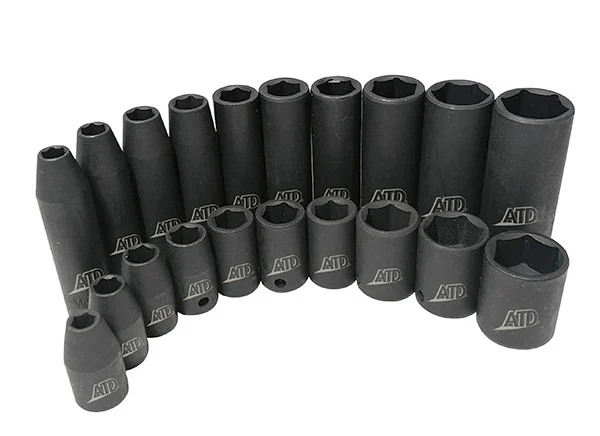 ATD Tools 20-Pc. 1/4? Drive 6 Point SAE Standard & Deep Impact Socket Set