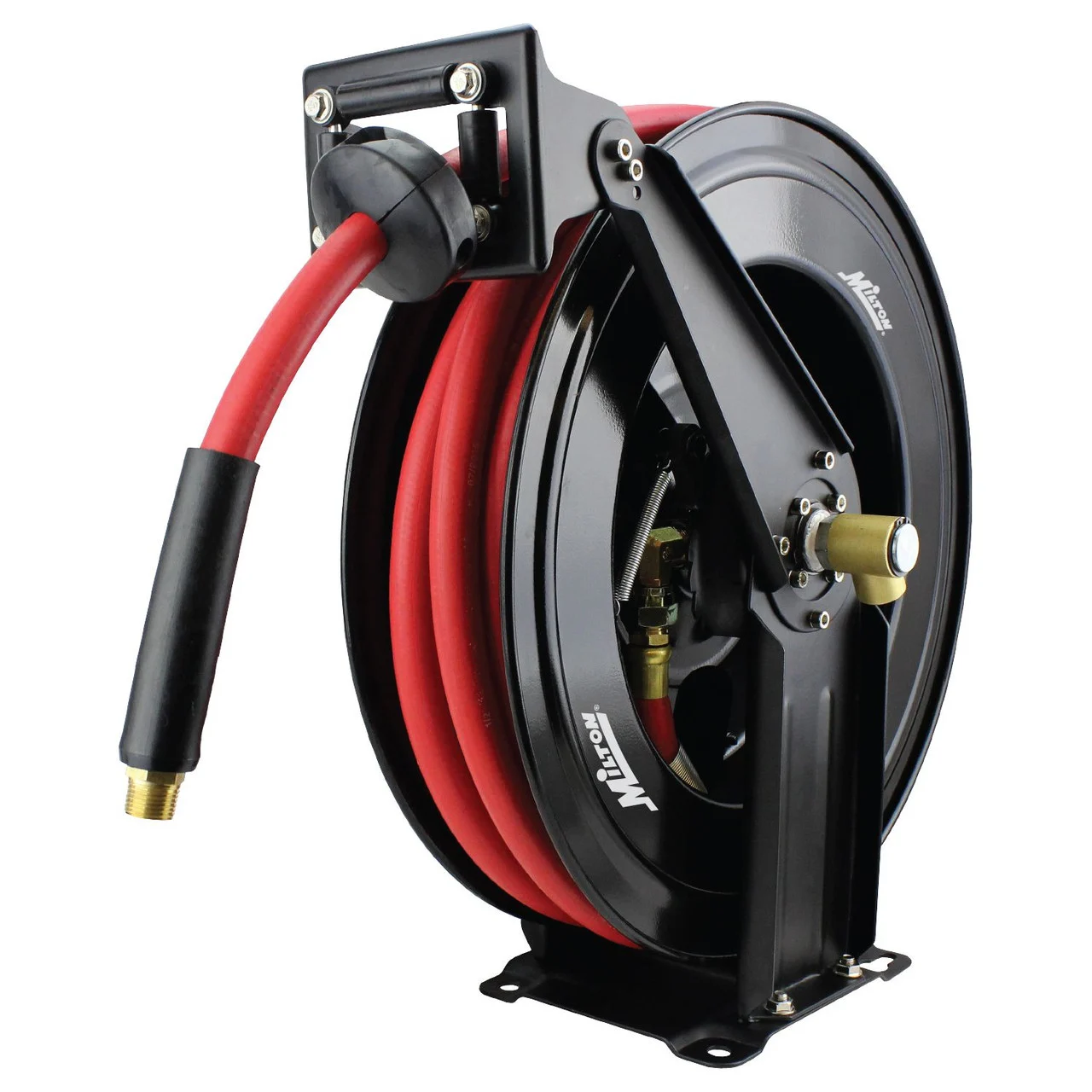 Milton? 2780-50D - Steel Dual Arm Auto-Retractable Hose Reel, 1/2" x 50 ft. Rubber Hose - 300 Max PSI