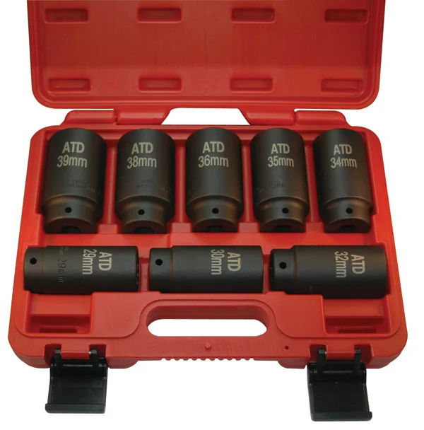 ATD Tools 8 Pc. 12 Point Axle/Spindle Nut Socket Set