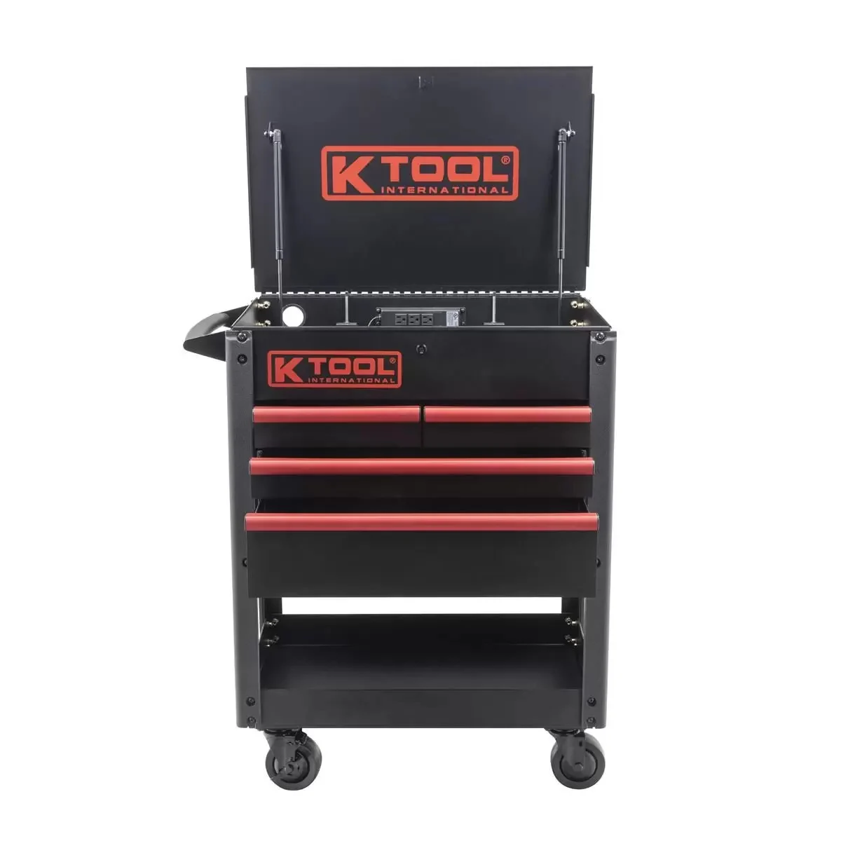 K Tool International 35" Premium 4 Drawer 500 lb. Service Cart Matte Black