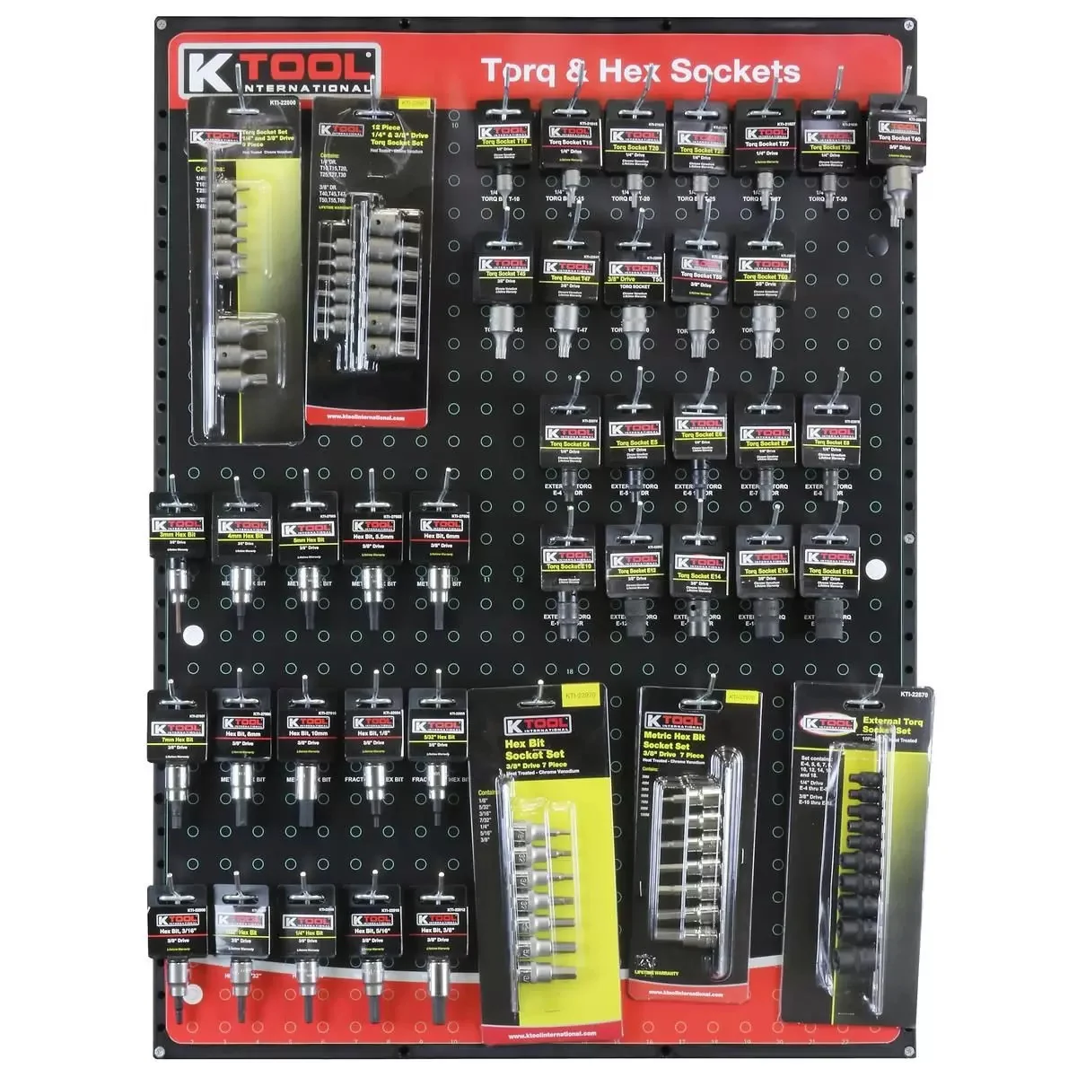 K Tool International Torq & Hex Socket Bit Display