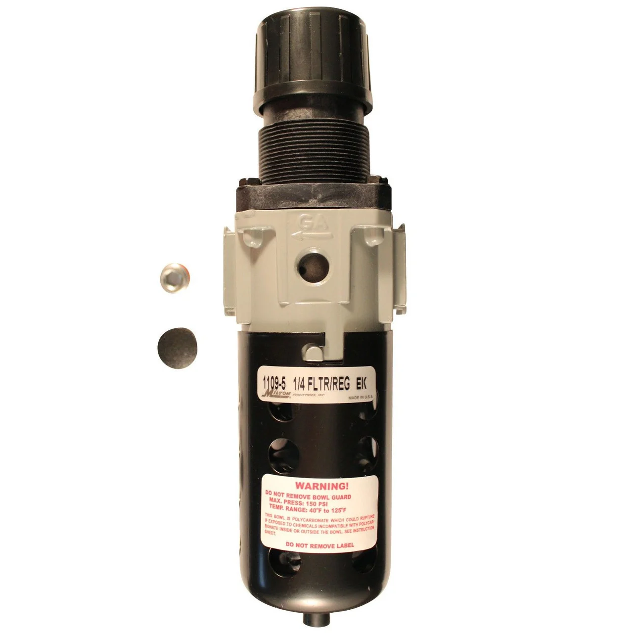 Milton? 1/4" NPT Polycarbonate Piggyback Filter Regulator