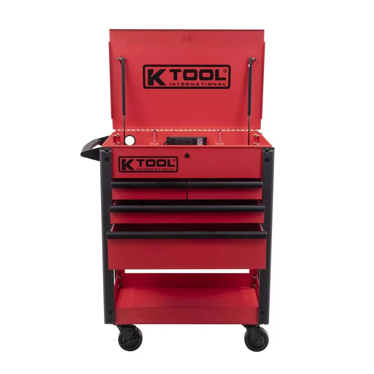 K Tool International 35" Premium 4 Drawer 500 lb. Service Cart Matte Red