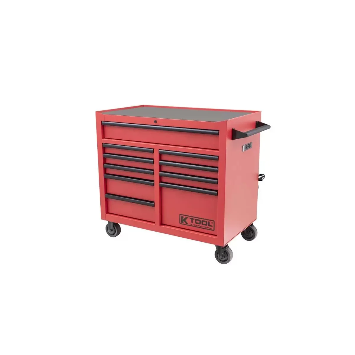 K Tool International 41" Premium 10 Drawer Double Bay 1,000 lb. Tool Box Matte Red