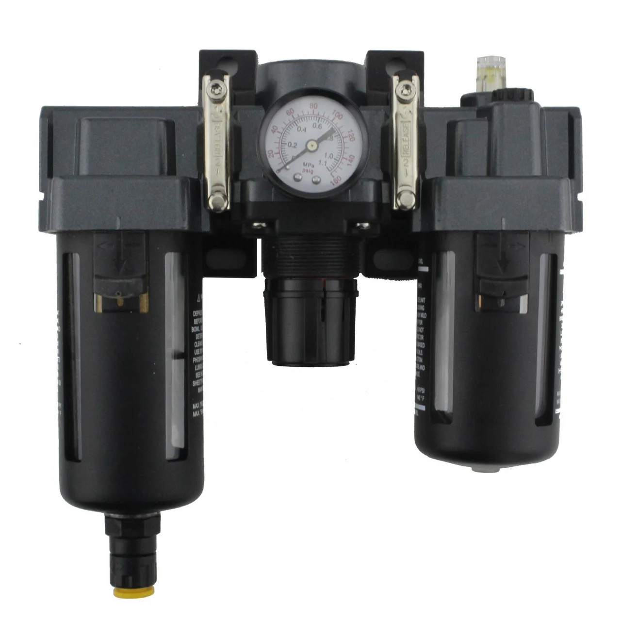EXELAIR? by Milton? FRL Air Filter, Regulator, and Lubricator System - 3/8" NPT - Polycarbonate Bowl, Automatic Float