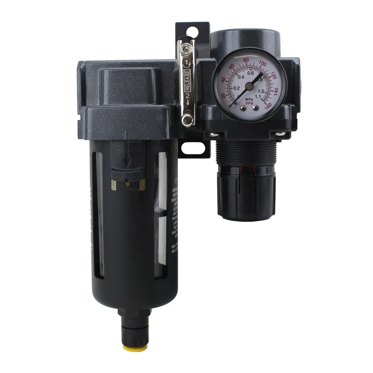 Milton? EXELAIR? FRL Air Filter & Regulator, 1/4" NPT, Polycarbonate Bowl, Automatic Float