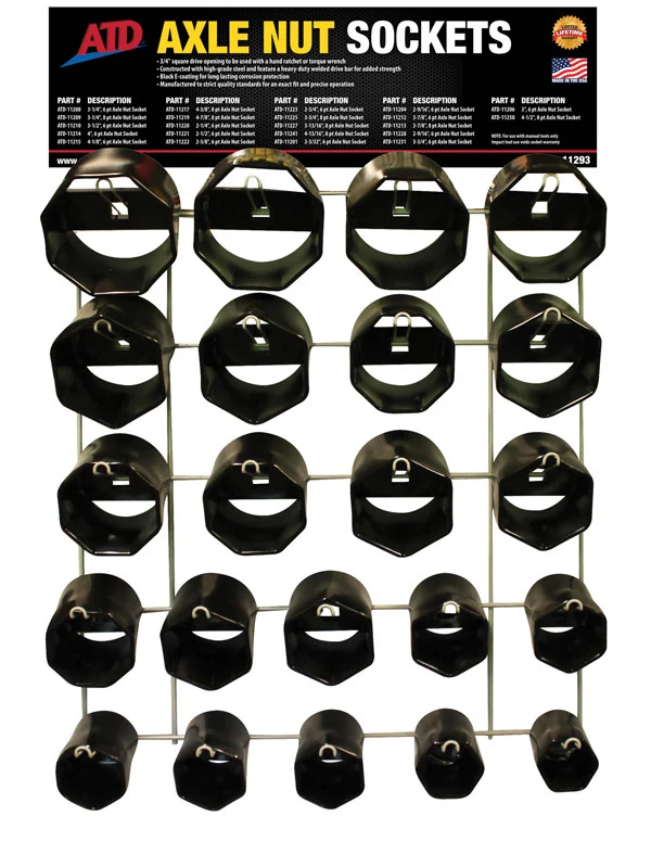 ATD Tools 22 Pc. Axle Nut Socket Display