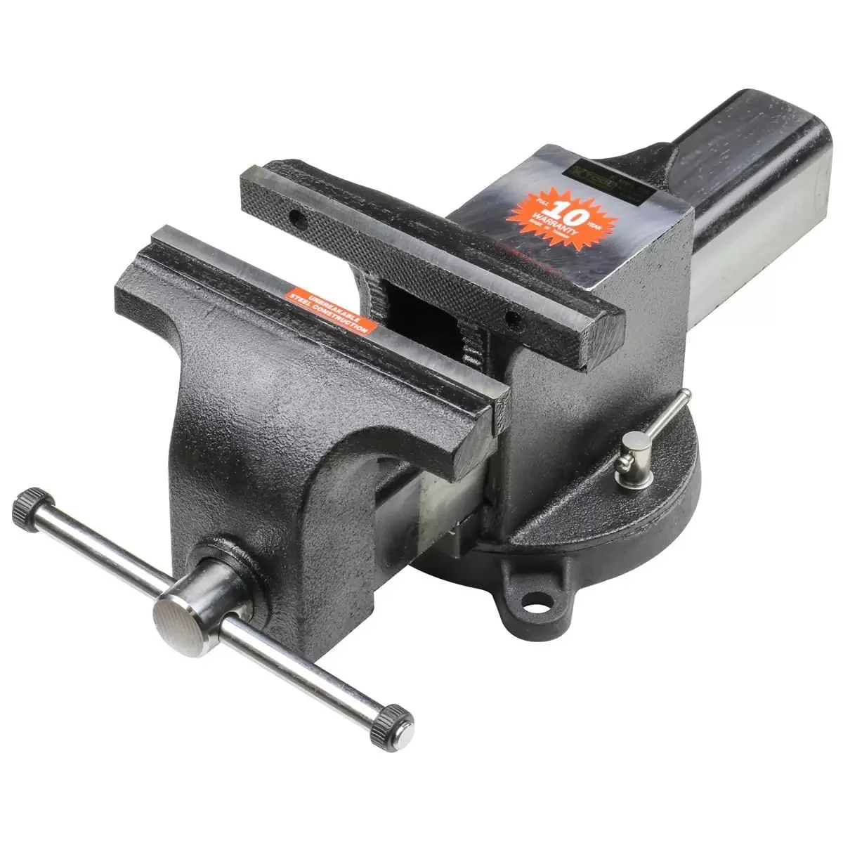 K Tool International 8" Steel Bench Vise with 9" Jaw opening