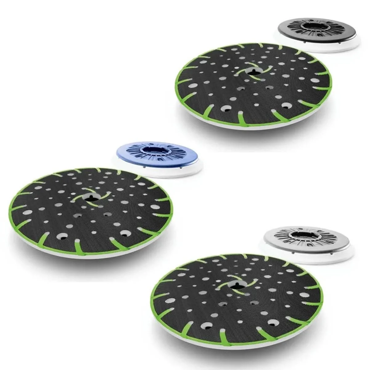 Festool Multi JetStream2 150mm (6") Soft Pad (1-Pack), Super-Soft Pad (1-Pack), and Hard Pad (1-Pack) for Rotex RO 150 FEQ Sander