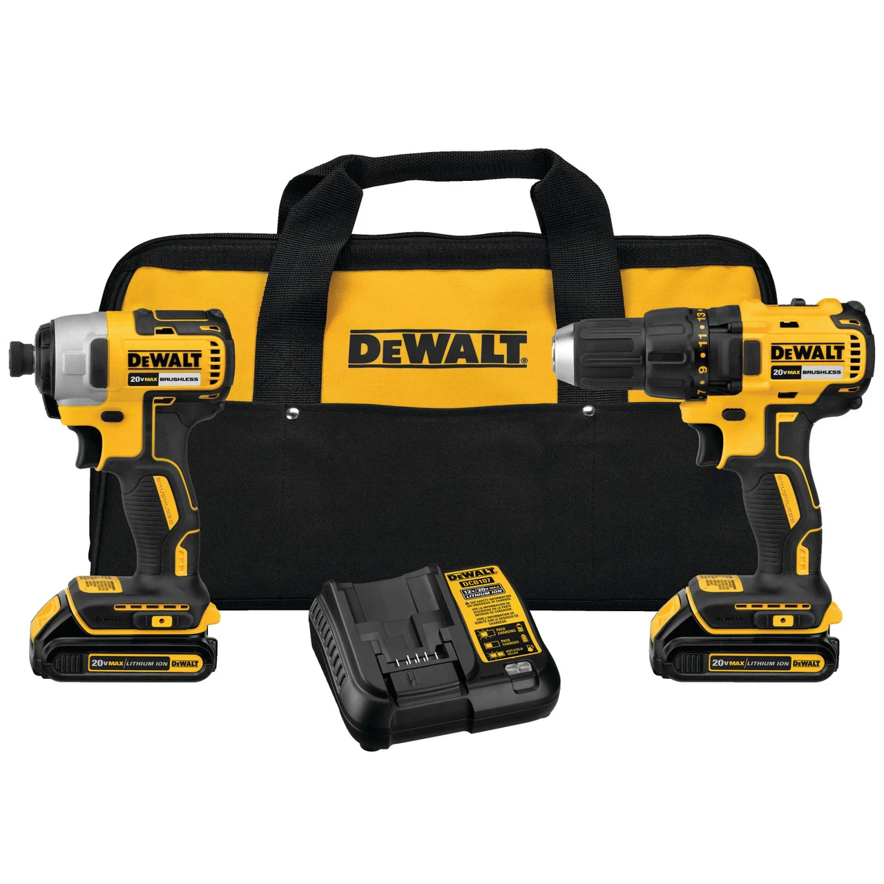 20V MAX* COMPACT BRUSHLESS DRILL/DRIVER AND IMPACT KIT DCK277C2