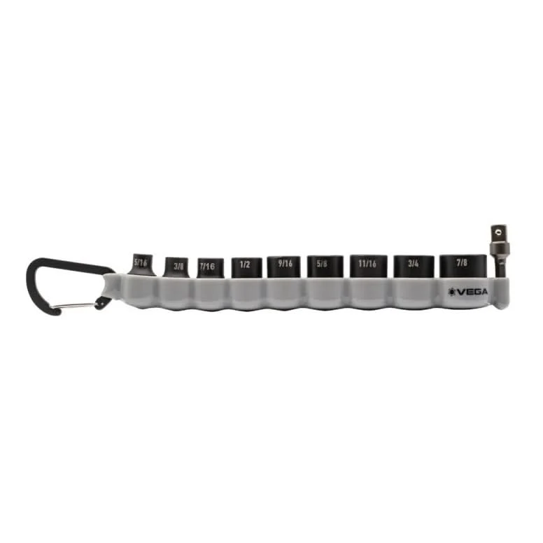 Vega 216SA10CB 10-Piece 3/8 in. Drive Impact Socket Set, SAE