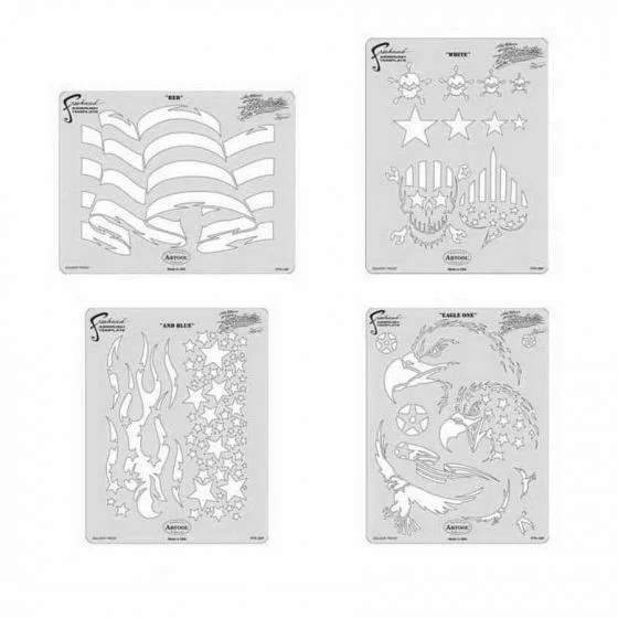 ANEST IWATA Artool? PTR-5SP Patriotica Series Freehand Airbrush Template Set, My