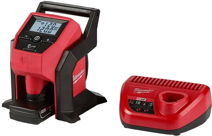 Milwaukee 2475-21XC M12 Cordless Compact Tire Inflator 4.0Ah Kit