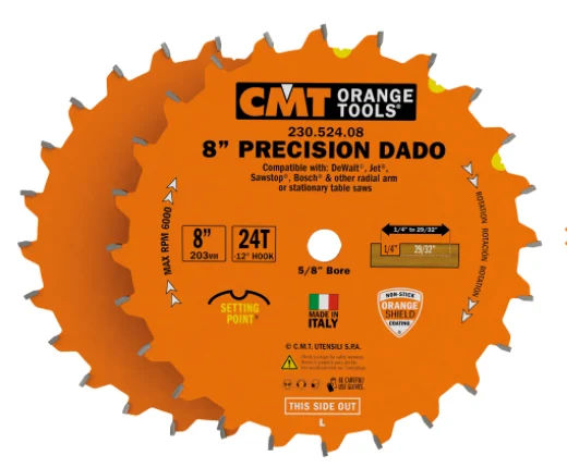 CMT 230.524.08,9'' + 27/32'',Precision Dado 8"