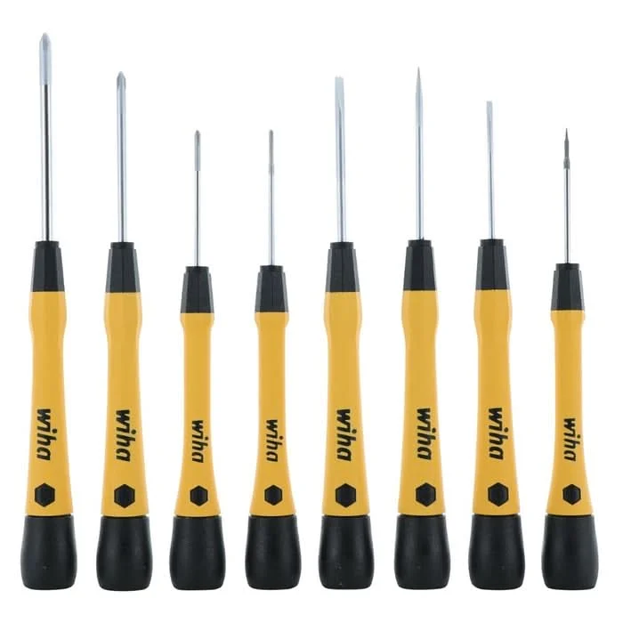 Wiha 27396 8-Piece ESD Safe PicoFinish Precision Screwdriver Set in Pouch