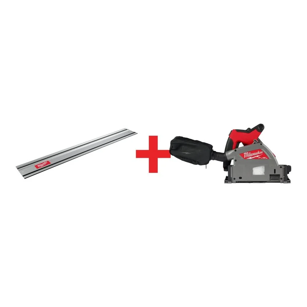 M18 FUEL 18V Lithium-Ion Cordless Brushless 6-1/2 in. Plunge Cut Track Saw with 55 in. Track Saw Guide Rail